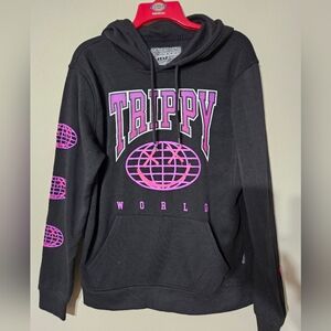 Brooklyn Cloth Black and Pink Hoodie Medium Vintage